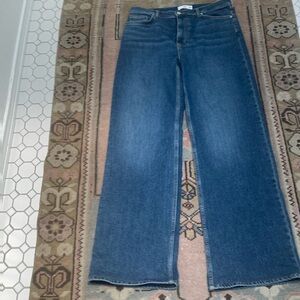 Denim high rise wide leg jeans